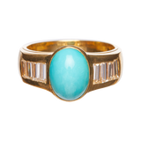 P.J. - THE IT GIRL — Turquoise & Diamond Baguette Ring