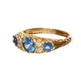 MARIAN — Three Stone Sapphire & Diamond Ring