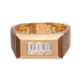 CLOONEY — Three Stone Emerald Cut Diamond Ring