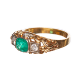 VADA — Victorian Era Emerald & Diamond Ring