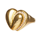 SHEENA — Gold Heart Ring with Diamonds